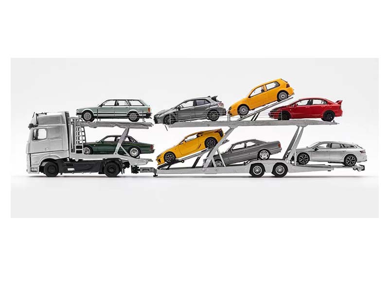 Mercedes-Benz AMG Actros Auto Transporter – White Diecast 1:64 Scale Model - GCD KS-069-400