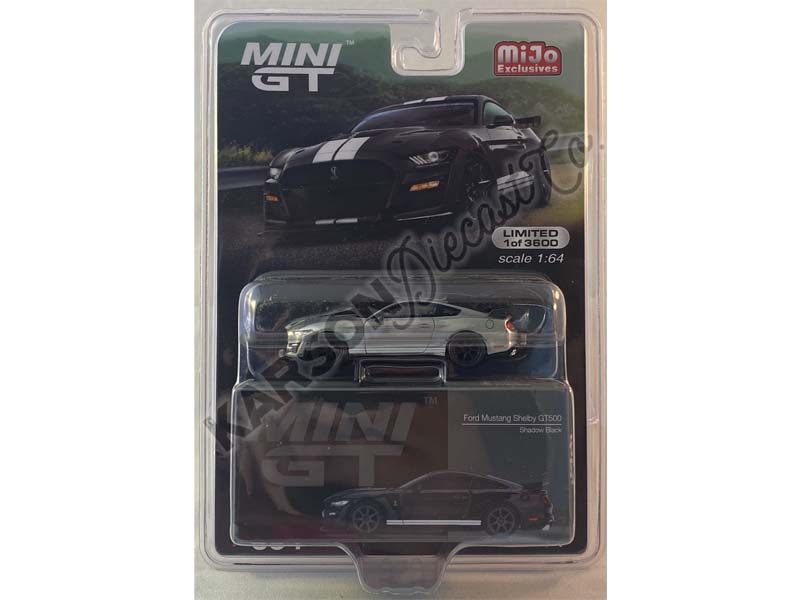 CHASE Ford Mustang Shelby GT500 Shadow Black 1:64 Scale Diecast Model Car - True Scale Miniatures MGT00334