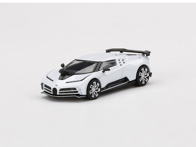 CHASE Bugatti Centodieci White Limited Edition (Mini GT) Diecast 1:64 Scale Model - True Scale Miniatures MGT00337