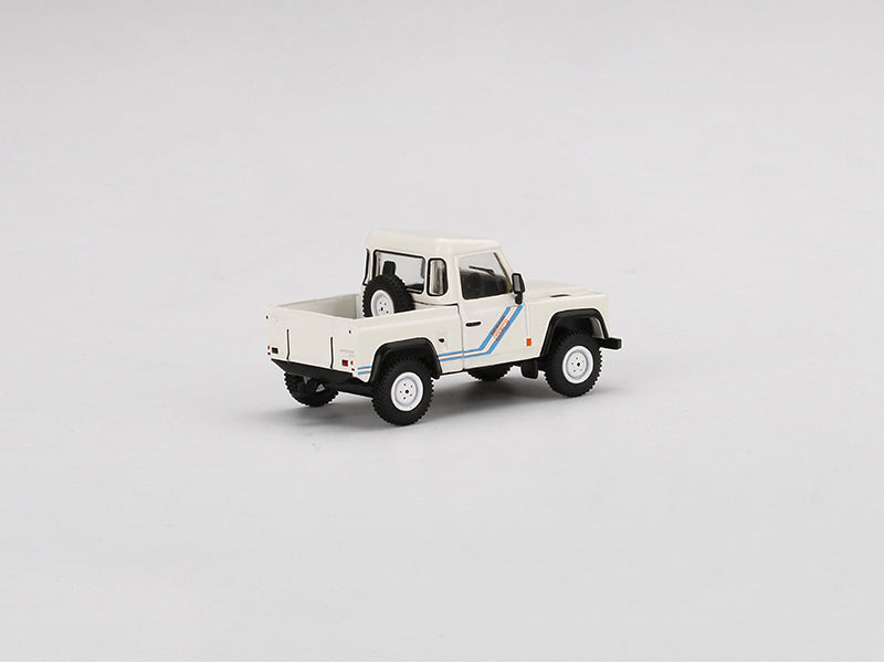 CHASE Land Rover Defender 90 Pickup - White Limited Edition (Mini GT) Diecast 1:64 Scale Model - True Scale Miniatures MGT00338