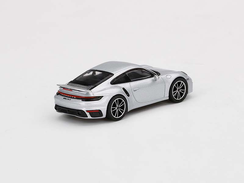 CHASE Porsche 911 Turbo S GT - Silver Metallic (Mini GT) Diecast 1:64 Scale Model - True Scale Miniatures MGT00354