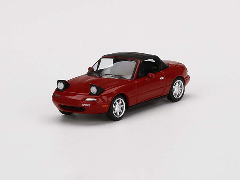 CHASE Mazda Miata MX-5 - Classic Red Headlight Up / Soft Top (Mini GT) Diecast 1:64 Scale Model - True Scale Miniatures MGT00361