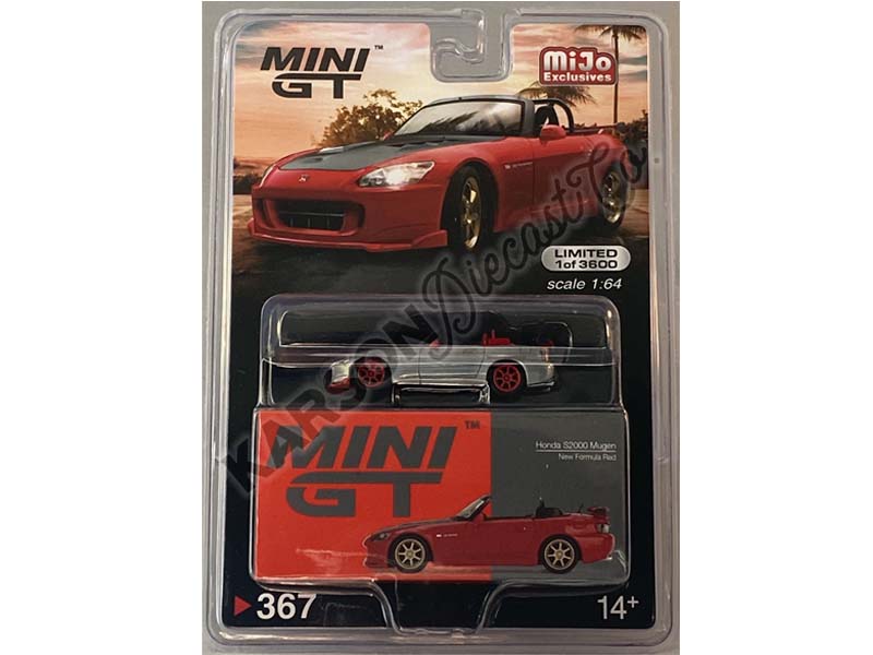 CHASE Honda S2000 (AP2) MUGEN New Formula Red (Mini GT) Diecast 1:64 Scale Model - True Scale Miniatures MGT00367