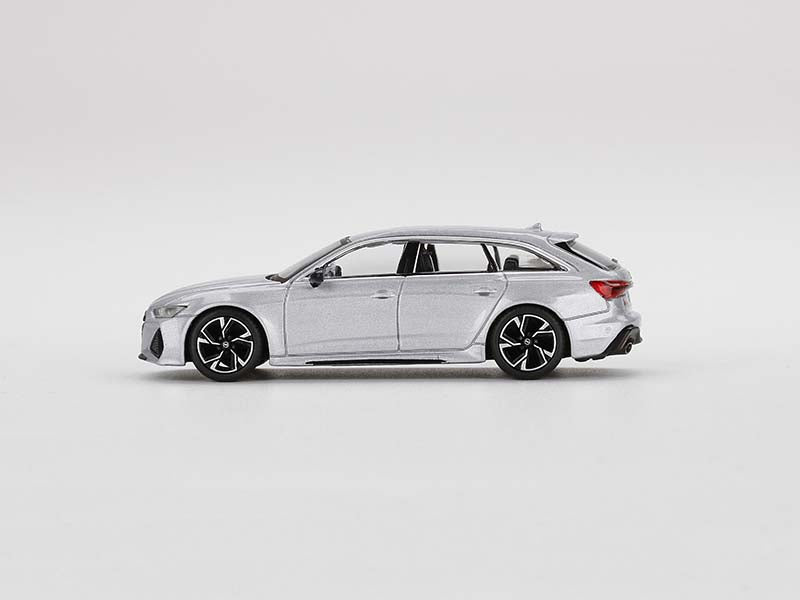 CHASE Audi RS 6 Avant Carbon Black Edition - Florett Silver (Mini GT) Diecast 1:64 Scale Model Car - True Scale Miniatures MGT00372