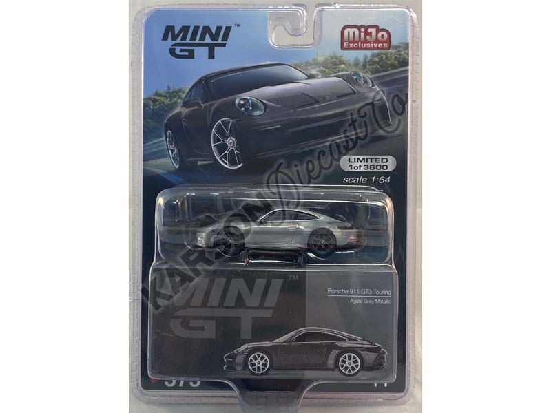 CHASE Porsche 911 (992) GT3 Touring Agate Grey Metallic (Mini GT) Diecast 1:64 Scale Model - True Scale Miniatures MGT00373
