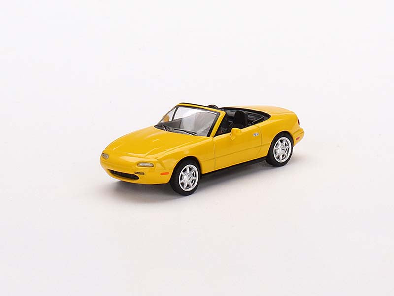 CHASE Mazda Miata MX-5 (NA) Sunburst Yellow (Mini GT) Diecast 1:64 Scale Model - True Scale Miniatures MGT00392