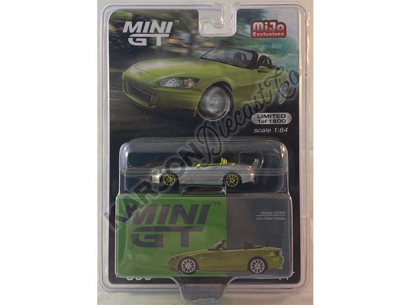 CHASE Honda S2000 (AP2) - Lime Green Metallic (Mini GT) Diecast 1:64 Scale Model Car - TSM MGT00396