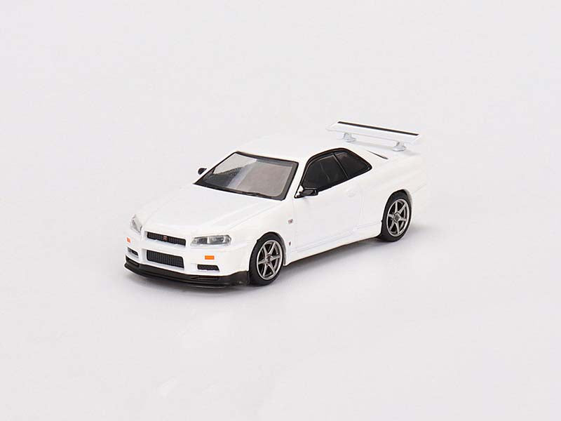 CHASE Nissan Skyline GT-R (R34) V-Spec N1 - White (Mini GT) Diecast 1:64 Scale Model Car - TSM MGT00397
