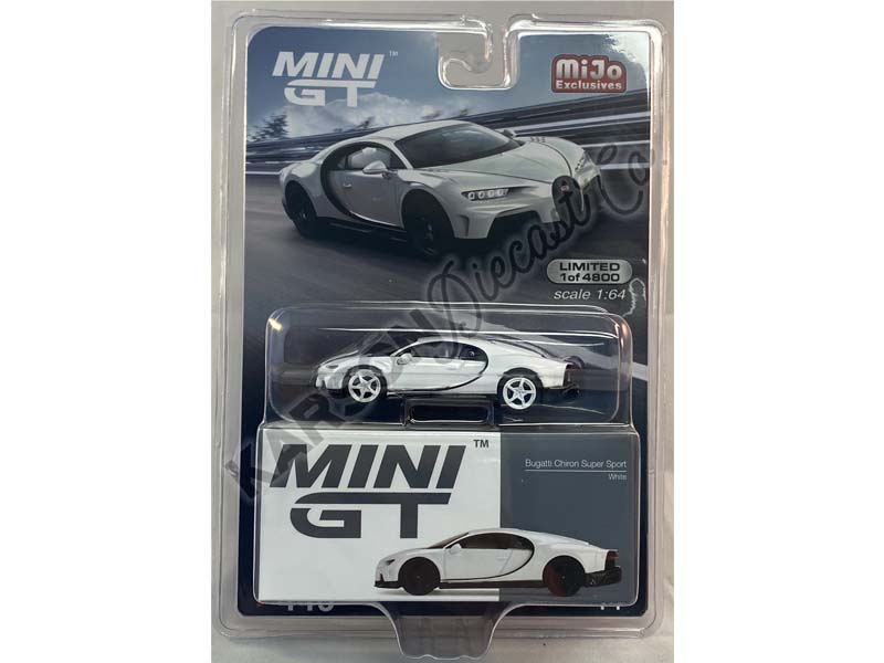 CHASE Bugatti Chiron Super Sport - White (Mini GT) Diecast 1:64 Scale Model - TSM MGT00440