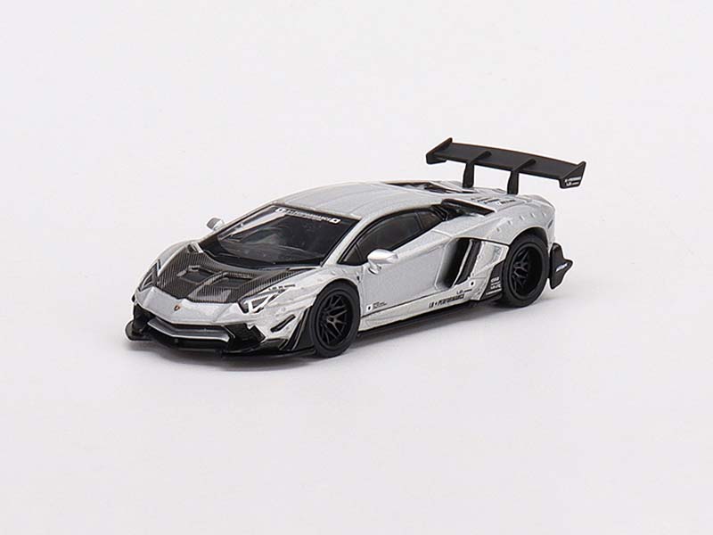 CHASE LB★WORKS Lamborghini Aventador Limited Edition Matt Silver (Mini GT) Diecast 1:64 Scale Model - TSM MGT00449