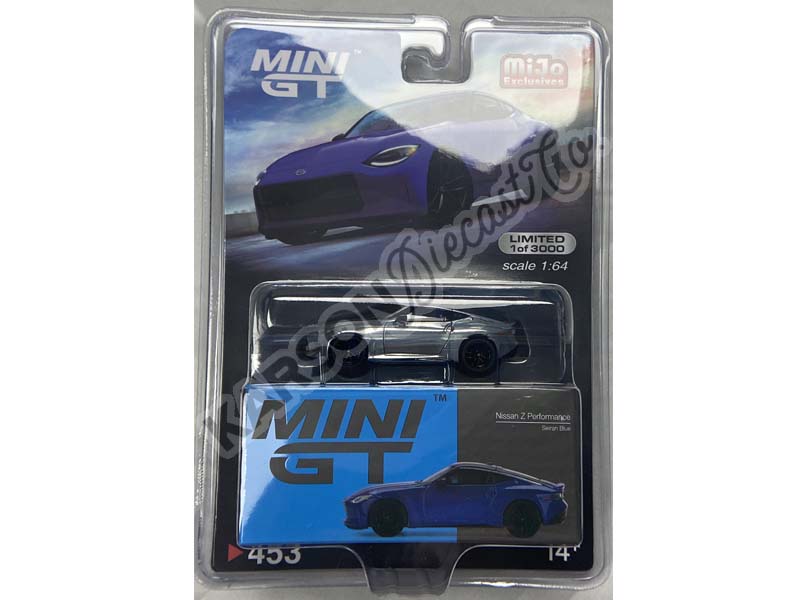 CHASE Nissan Z Performance 2023 Seiran Blue (Mini GT) 1:64 Scale Diecast Model - True Scale Miniatures MGT00453