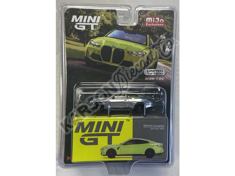 CHASE BMW M4 Competition (G82) San Paulo Yellow - MiJo Exclusive (Mini GT) Diecast 1:64 Scale Model - TSM MGT00468