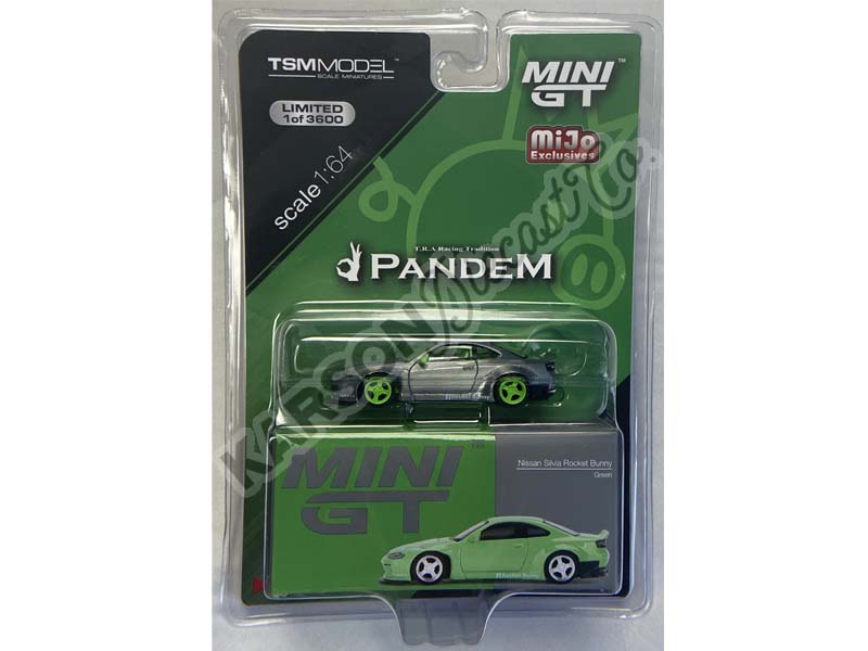 CHASE Nissan Silvia Pandem (S15) Green - MiJo Exclusive (Mini GT) Diecast 1:64 Scale Model - TSM MGT00500
