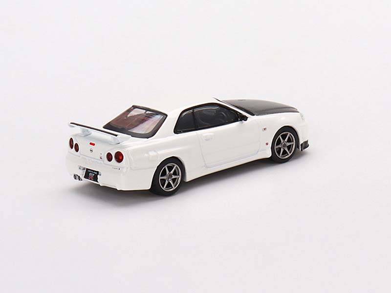 Nissan Skyline GT-R (R34) V-Spec II N1 White - MiJo Exclusive (Mini GT) Diecast 1:64 Scale Model - TSM MGT00501
