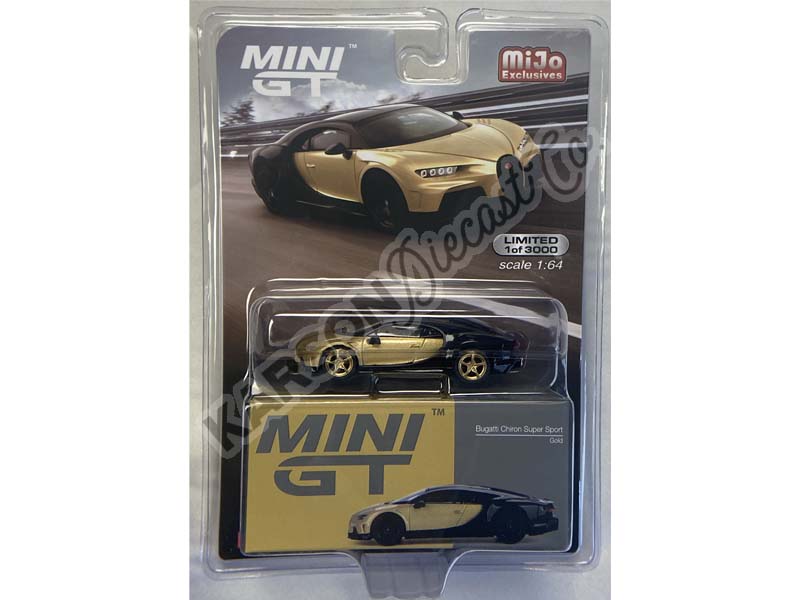 CHASE Bugatti Chiron Super Sport Gold (Mini GT) Diecast 1:64 Scale Model - TSM MGT00513
