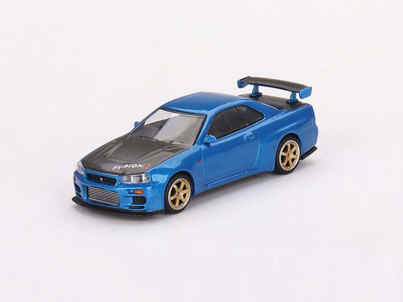 Nissan Skyline GT-R (R34) Top Secret Bayside Blue (Mini GT) Diecast 1:64 Scale Model - TSM MGT00531