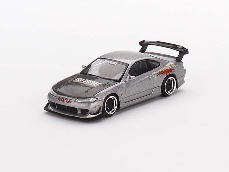 Nissan Silvia Top Secret (S15) Silver Red (Mini GT) Diecast 1:64 Scale Model - TSM MGT00545