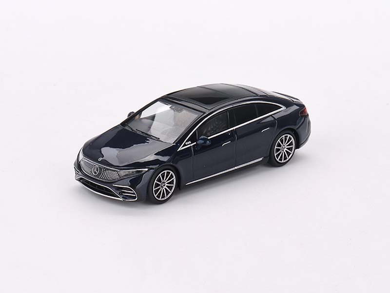 Mercedes-Benz EQS 580 4MATIC Nautical Blue Metallic (Mini GT) Diecast 1:64 Scale Models - TSM MGT00559