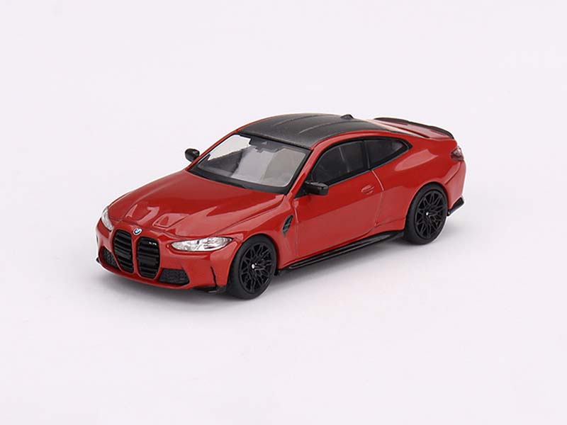 PRE-ORDER BMW M4 Competition (G82) Toronto Red Metallic LHD (Mini GT) Diecast 1:64 Scale Models - TSM MGT00566