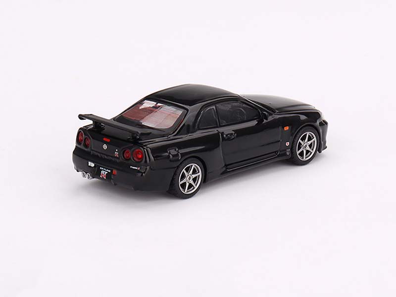 Nissan Skyline GT-R (R34) V-Spec Black Pearl (Mini GT) Diecast 1:64 Scale Models - TSM MGT00570
