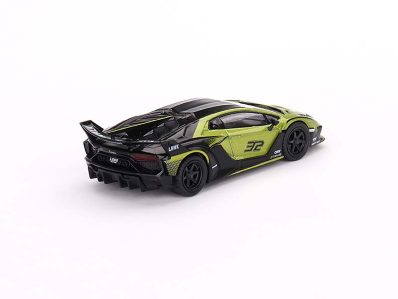 PRE-ORDER Lamborghini LB-Silhouette WORKS Aventador GT EVO Lime (Mini GT) Diecast 1:64 Scale Model - TSM MGT00605