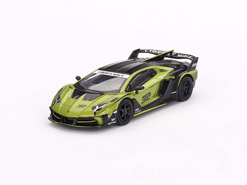 PRE-ORDER Lamborghini LB-Silhouette WORKS Aventador GT EVO Lime (Mini GT) Diecast 1:64 Scale Model - TSM MGT00605