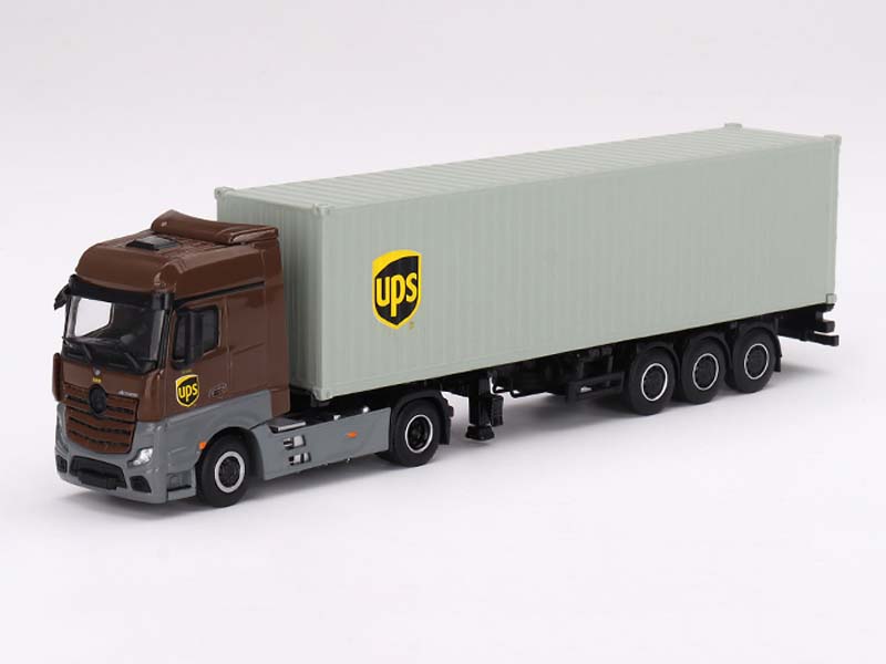 PRE-ORDER Mercedes-Benz Actros w/ 40 Ft Container (UPS Europe) Diecast 1:64 Scale Model - TSM MGT00705