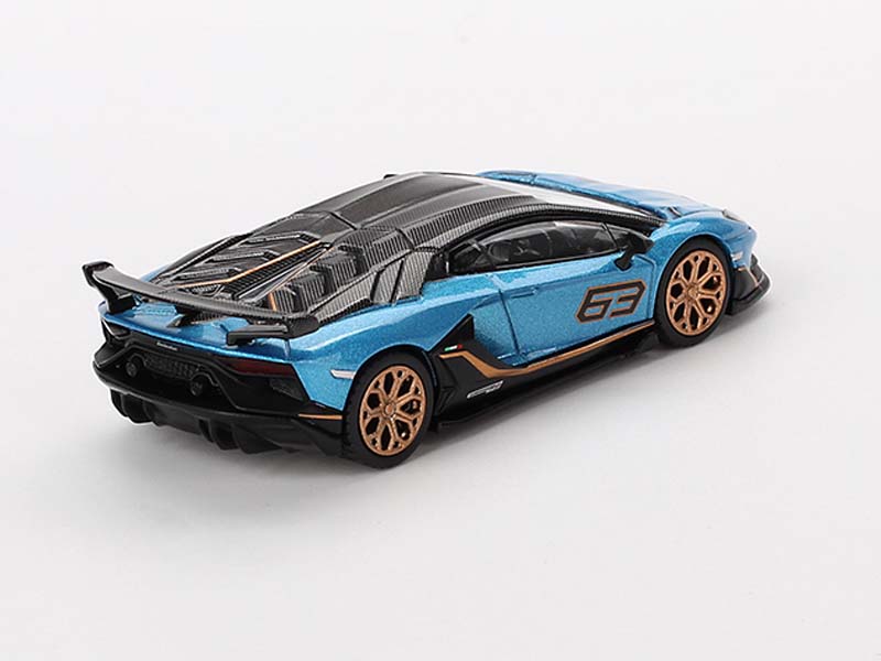 Lamborghini Aventador SVJ 63 – Blu Aegir (Mini GT) Diecast 1:64 Scale Model - TSM MGT00784