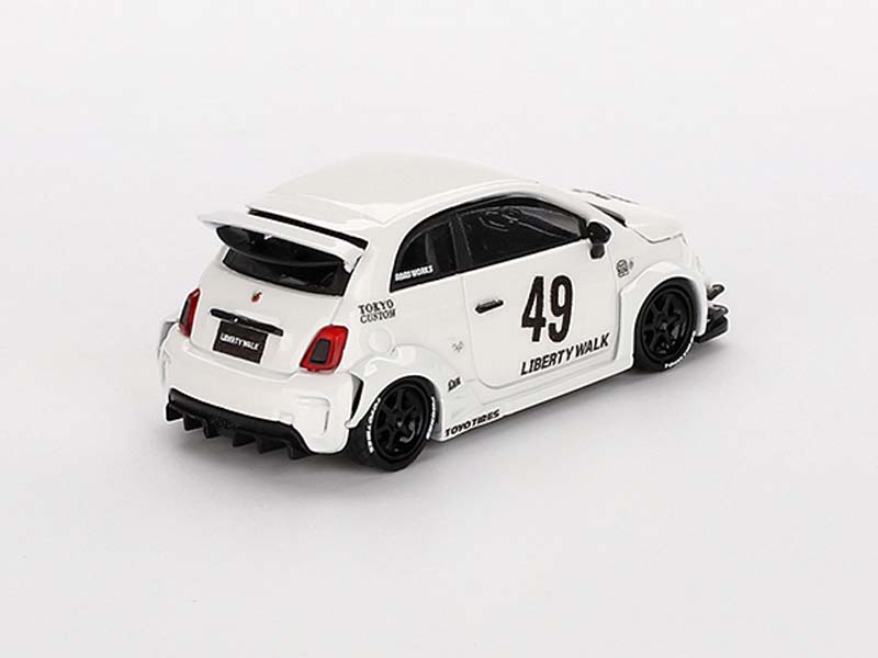Abarth 595 Gara White (LB-WORKS x Abas Works) Diecast 1:64 Scale Model ...