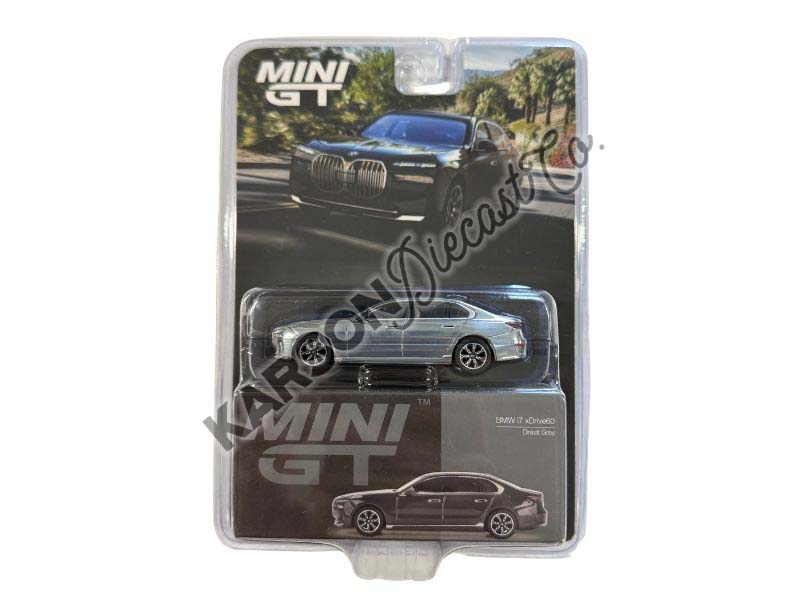 CHASE BMW i7 xDrive60 – Dravit Grey – LHD (Mini GT) Diecast 1:64 Scale Model - TSM MGT00818