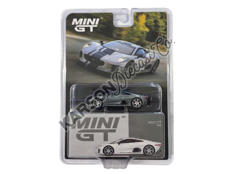 CHASE Jaguar C-X75 – Silver (Mini GT) Diecast 1:64 Scale Model - TSM MGT00960