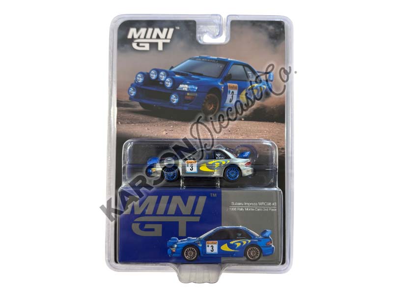 CHASE Subaru Impreza WRC98 1998 Rally Monte-Carlo 3rd Place #3 (Mini GT) Diecast 1:64 Scale Model - TSM MGT00975
