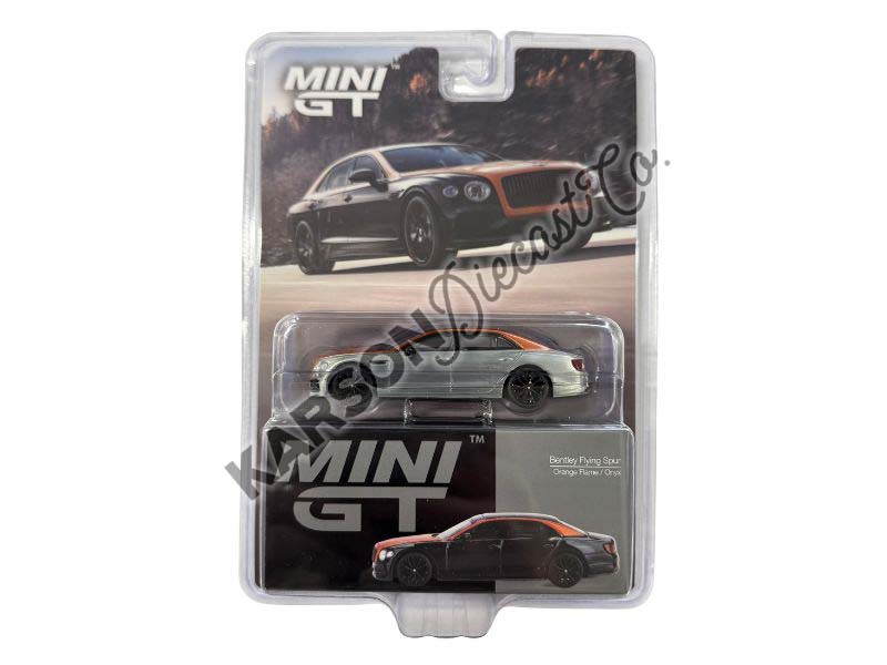 CHASE Bentley Flying Spur – Orange Flame / Onyx (Mini GT) Diecast 1:64 Scale Model - TSM MGT00991
