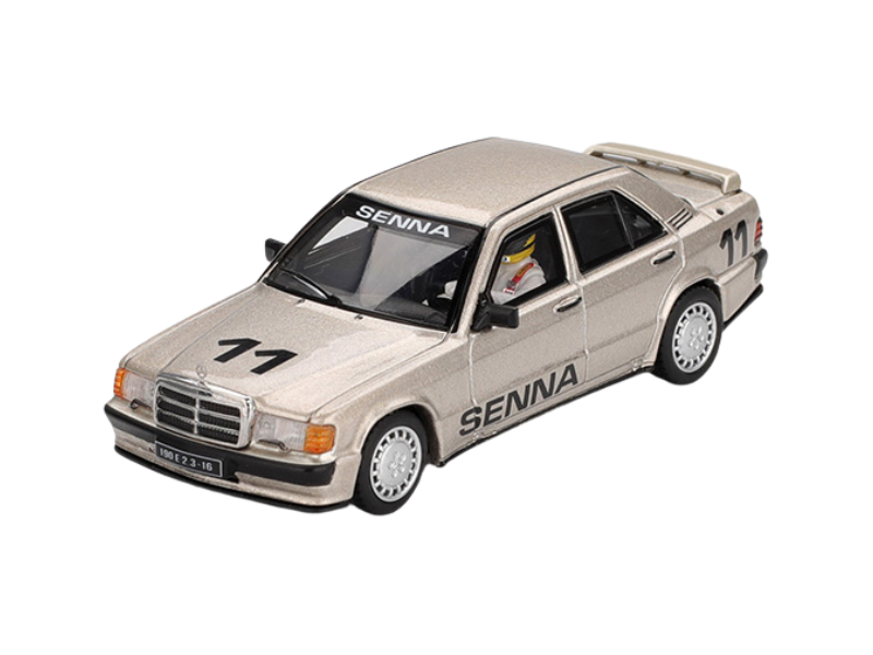 PRE-ORDER Mercedes-Benz 190 E 2.3-16 #11 Ayrton Senna 1984 Nürburgring Race of Champions w/ Figure (Mini GT) Diecast 1:64 Scale Model - TSM MGT01076