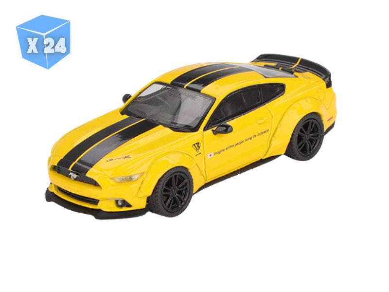 PRE-ORDER - 24 PACK Ford Mustang – Triple Yellow LB-WORKS (Mini GT) Diecast 1:64 Scale Model - TSM MGT01077
