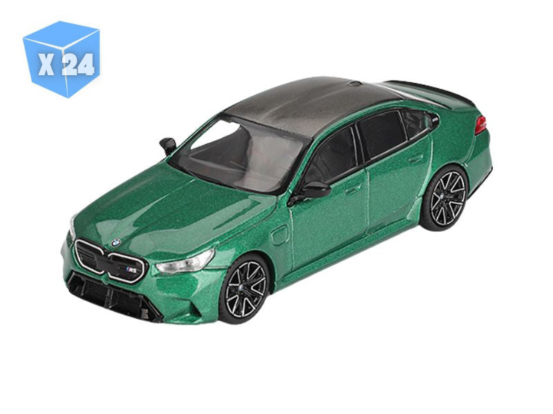 PRE-ORDER - 24 PACK BMW M5 (G90) Isle of Man – Green Metallic (Mini GT) Diecast 1:64 Scale Model - TSM MGT01086