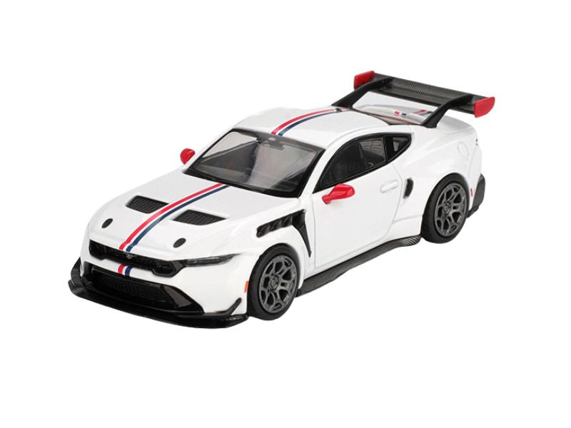 PRE-ORDER Ford Mustang GTD Spirit of America – White (Mini GT) Diecast 1:64 Scale Model - TSM MGT01097