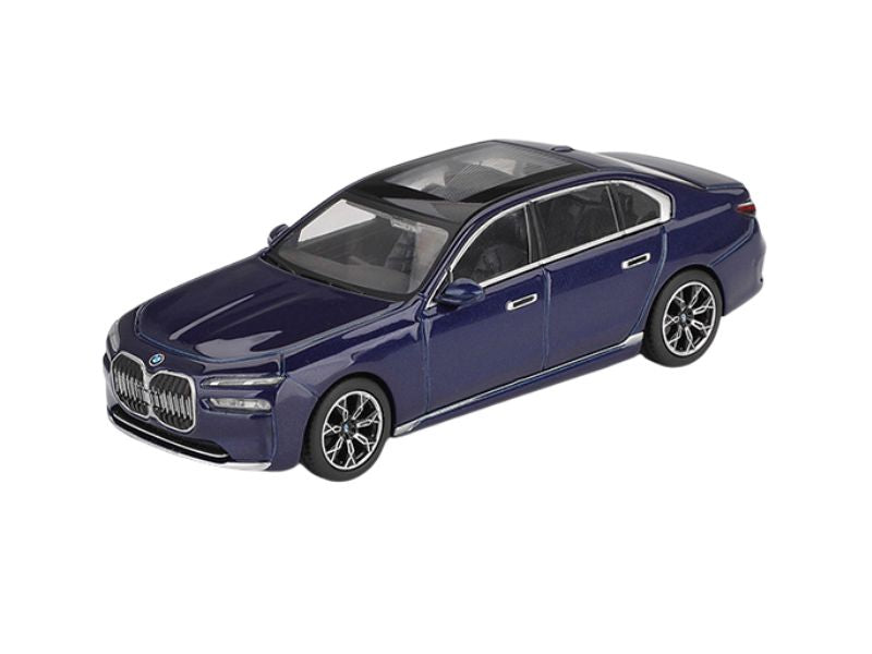 PRE-ORDER BMW i7 xDrive60 – Tanzanite Blue Metallic (Mini GT) Diecast 1:64 Scale Model - TSM MGT01111