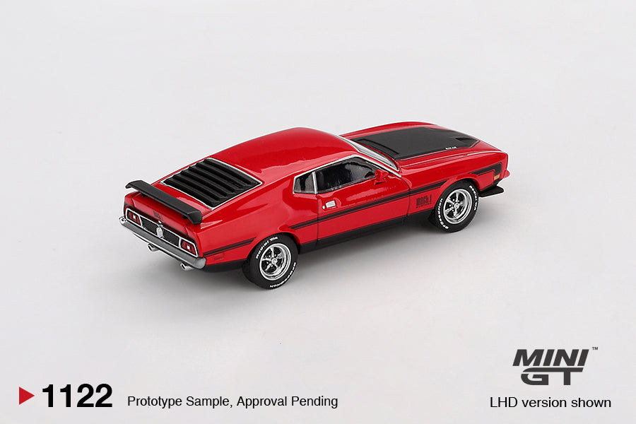 1971 Ford Mustang Mach 1 – Race Red (Mini GT) Diecast 1:64 Scale