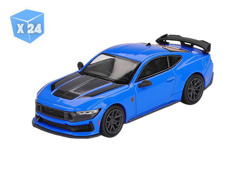 PRE-ORDER - 24 PACK 2024 Ford Mustang Dark Horse – Grabber Blue (Mini GT) Diecast 1:64 Scale Model - TSM MGT01141