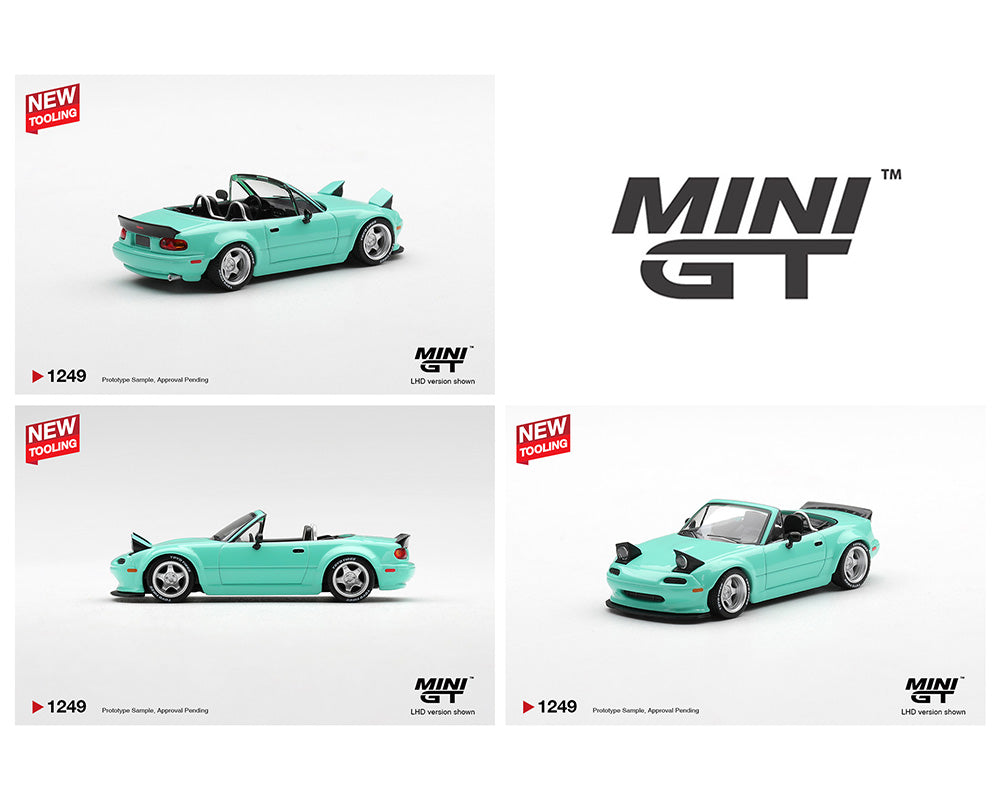 MINI GT MX-5 Miata 5台セット PRE-ORDER Mazda MX-5 (NA) Pandem – Mint Green (Mini GT) Diecast 1