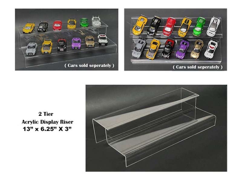Riser 2 Tier Acrylic Stand Riser (13″x6.25″x3″) for Diecast Scale Mode ...