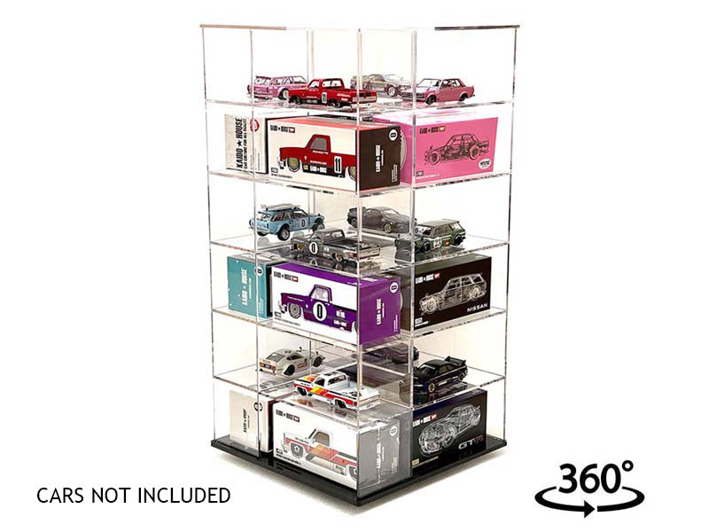 PRE-ORDER Large 24-Cars Display Desk Top Spinner (8″x 8″x16.5″) Fits Diecast 1:64 Scale Models - MJ19032
