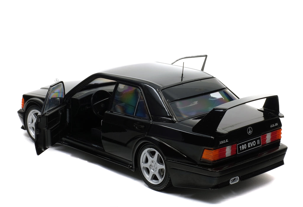 PRE-ORDER 1990 Mercedes 190 EVO II (W201) Black Diecast 1:18 Scale Model - Solido S1801001