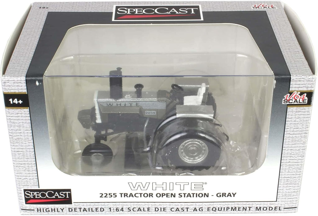White 2255 Open Station Single Rear Tractor - Gray Diecast 1:64 Scale Model - SpecCast SCT974