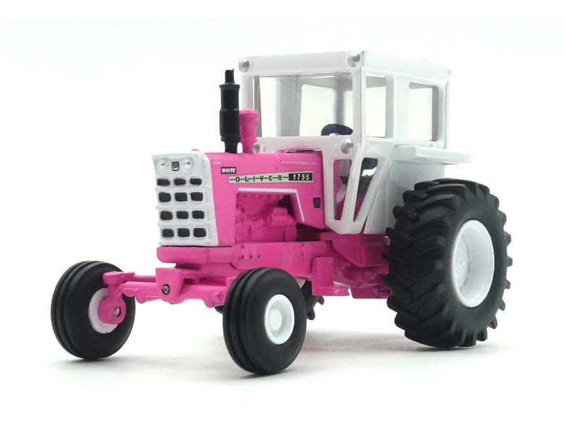 Pink Oliver 1755 Tractor w/ Wide Front & Cab Diecast 1:64 Scale Model - Spec Cast SCT981