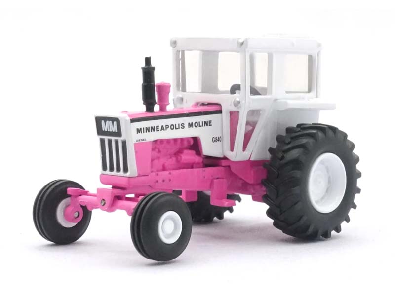 Pink Minneapolis G840 Tractor w/ Wide Front & Cab Diecast 1:64 Scale Model - Spec Cast SCT982