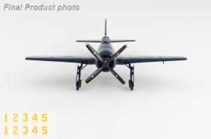 Grumman F8F-1B Blue Angels US Navy, 1946 season (with decals for 1 to 5 airplanes) Diecast 1:72 Scale Model - Hobby Master SM1012