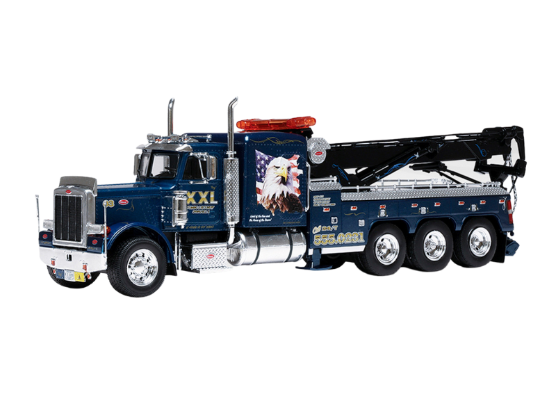 PRE-ORDER 1980 Peterbilt 359 Wrecker - Blue w/ Eagle Diecast 1:43 Scale Model - IXO America U43TTR001