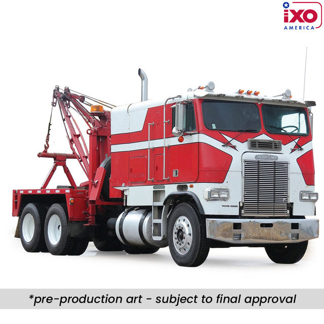 PRE-ORDER 1987 Freightliner FLA Tow Truck - Red & White Diecast 1:43 Scale Model - IXO U43TTR002